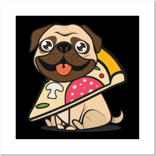 Pug Pizza!! Posters and Art